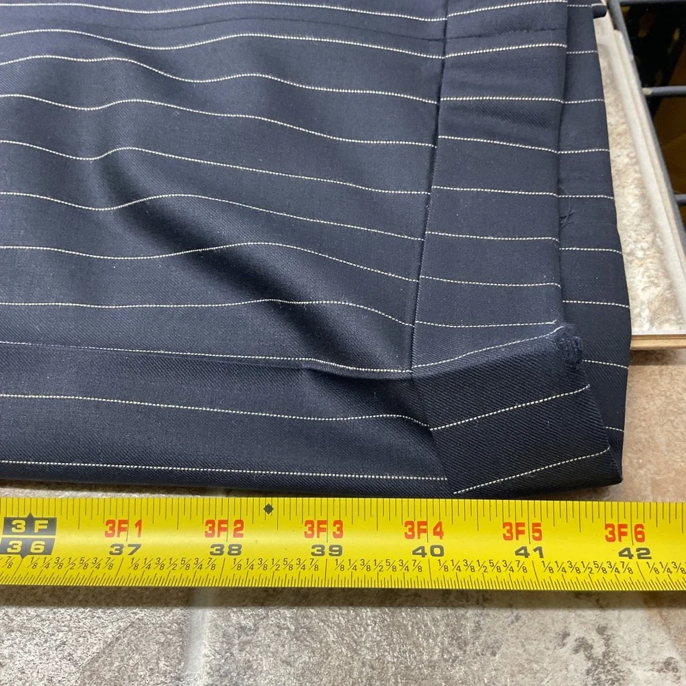 Granger Owings Royal Label Navy Pinstripe Wool Blazer Tailored Suit Jacket 42R